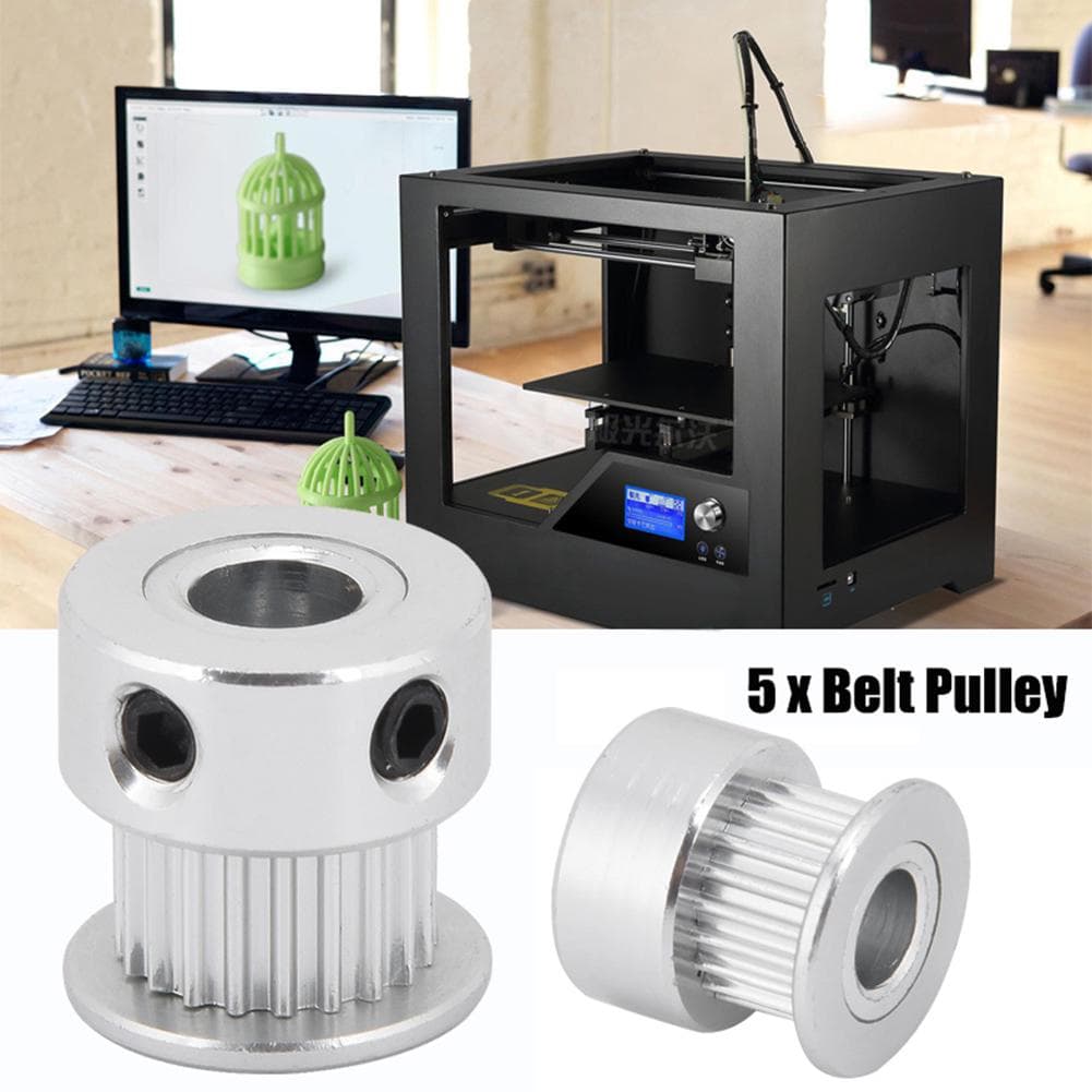 5pcs 2GT Synchronous Timing Belt Pulley Gear 20 Teeth 6.35mm Bore for 3D Printer