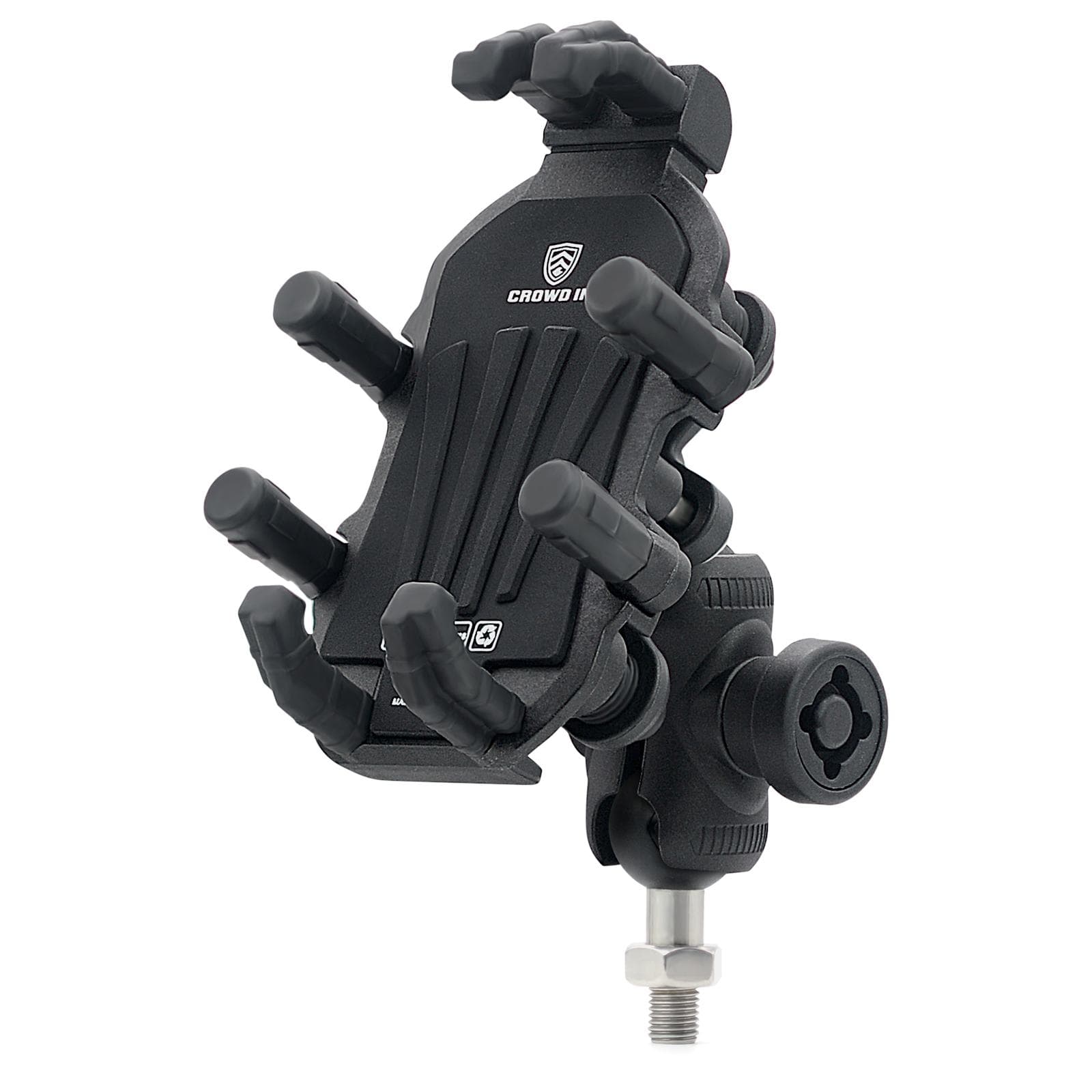 Motorcycle Phone Mount Holder with Vibration Dampener Anti-theft Motorcycle Cell Phone Holder 360 degrees M10 Ball Head Mount black