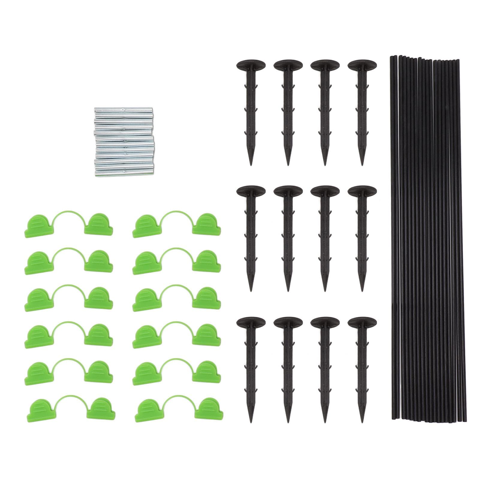 18 Fiberglass Rods 12 Connecting Pipes 12 Clips 12 Garden Stakes for Greenhouse Garden Raised Bed