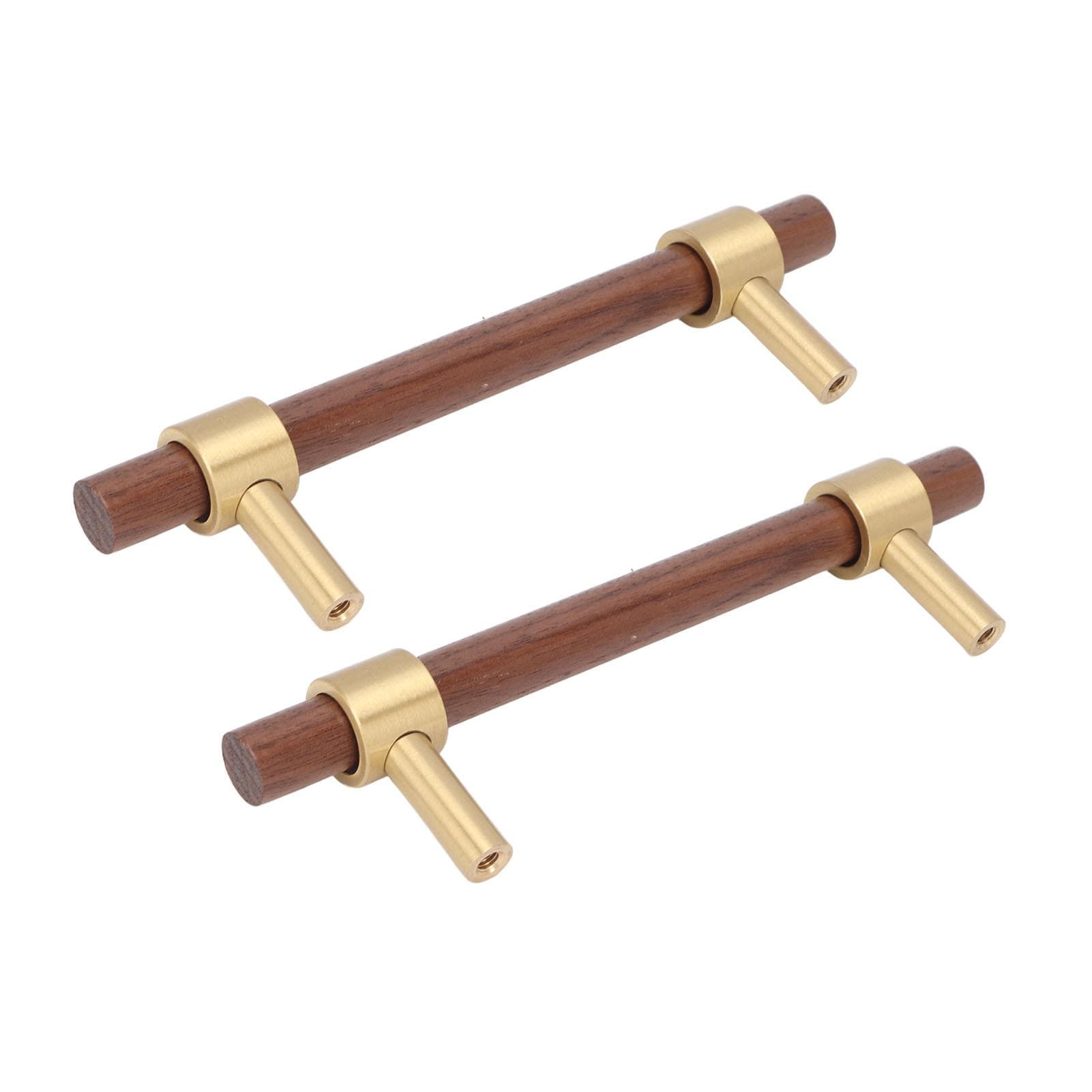 2 Sets Cabinet Pulls Walnut Brass Kitchen Furniture Cabinet Hardware Decorative Small Drawer