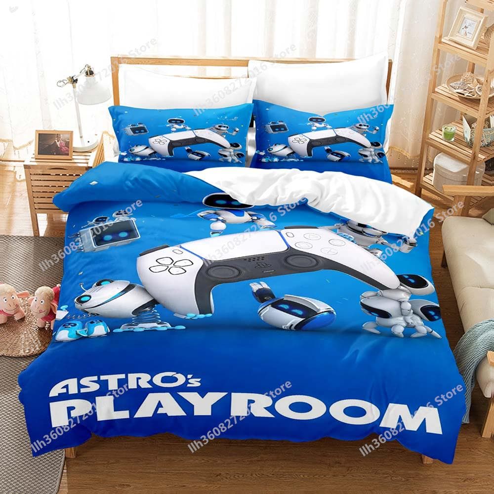 ASTRO BOT Bedding Set Single Twin Full Queen King Size Bed Set Adult Kid Bedroom Duvetcover Sets 3D Print Anime Bed Sheet S US Queen(228x228cm)