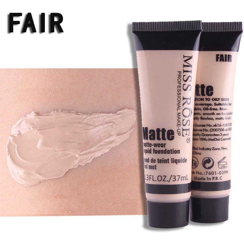 MISS ROSE 37ml/pc Exquisite Girl Concealer Foundation Long Lasting Foundations & Concealers Natural Translucent Large Capacity Portable Makeup Base Fair