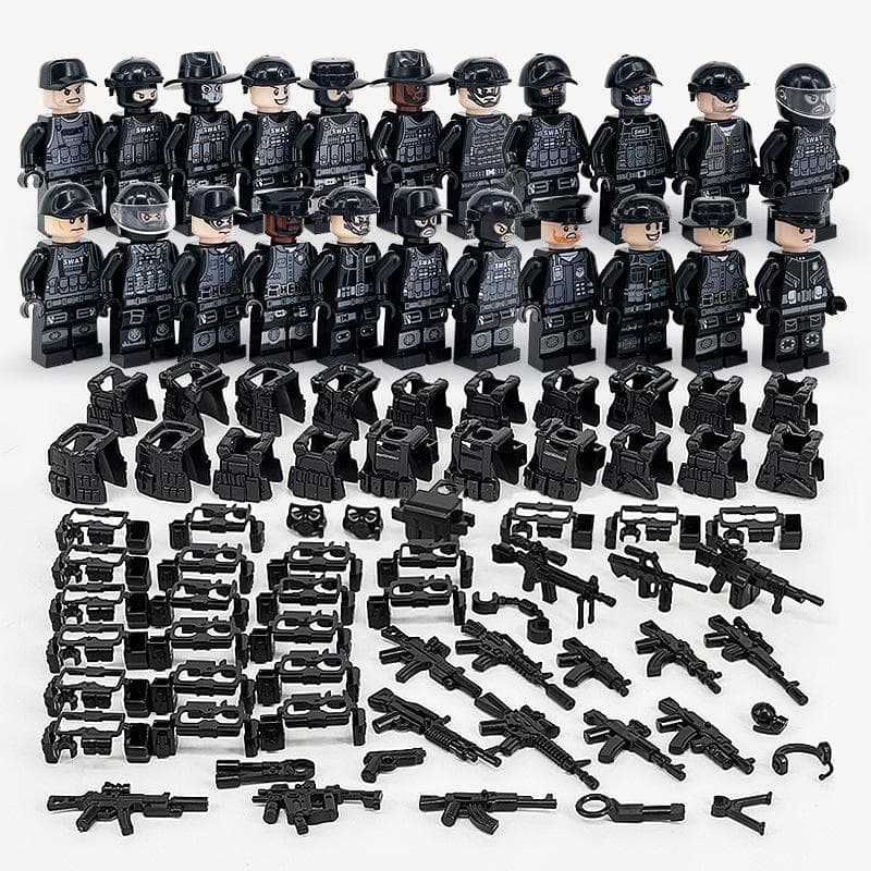 Military Jeep Car SWAT Specia Force Soldiers Weapon Building Blocks Kit Bricks Sets Classic Arms Model Kids Toys 4.5cm