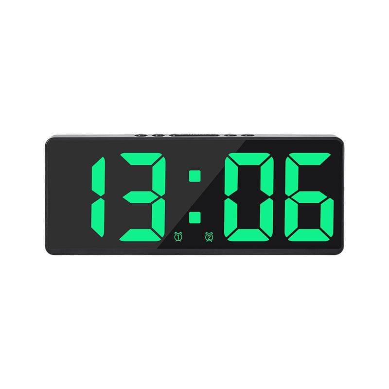 Voice Control Digital Alarm Clock Teperature Snooze Night Mode Desktop Table Clock 12/24H Anti-disturb Funtion LED Clocks Watch black/green