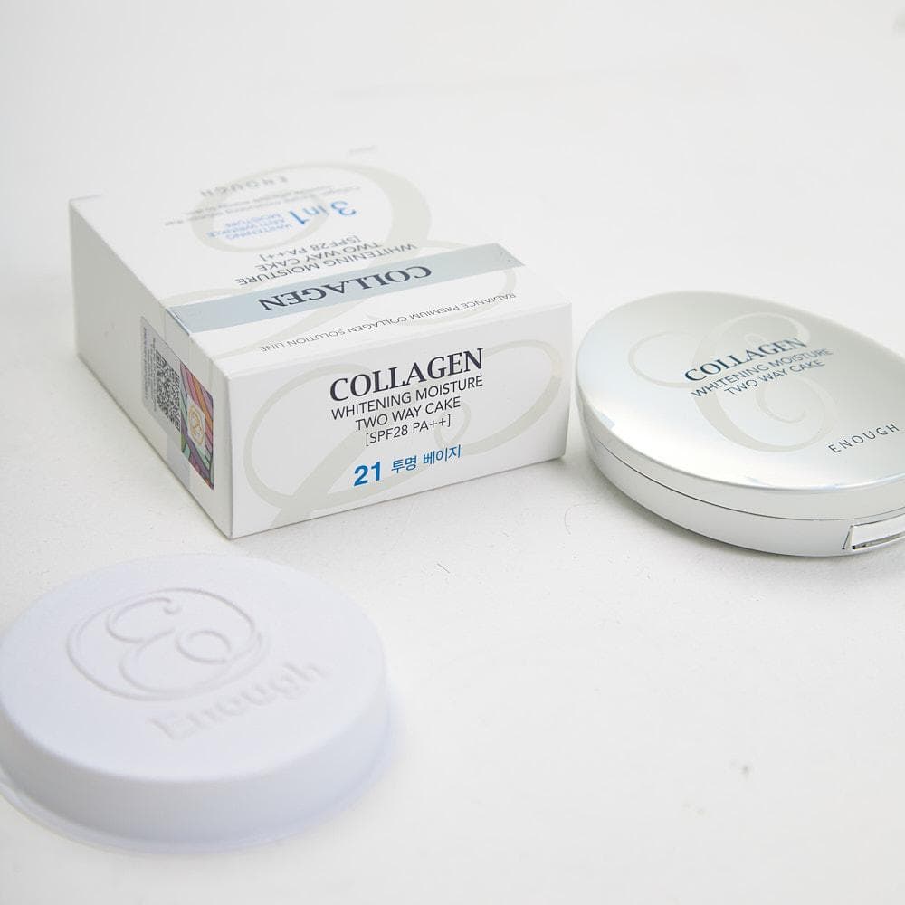 ENOUGH Collagen Whitening Moisture Two Way Cake 13g+ refill #21 Natural Beige + RANDOM GIFT