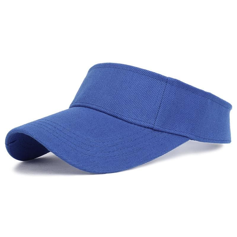 Summer Sun Hats Men Women Cotton Adjustable Visor UV Protection Top Empty Solid Sport Tennis Golf Running Sunscreen Baseball Cap Adjustable blue