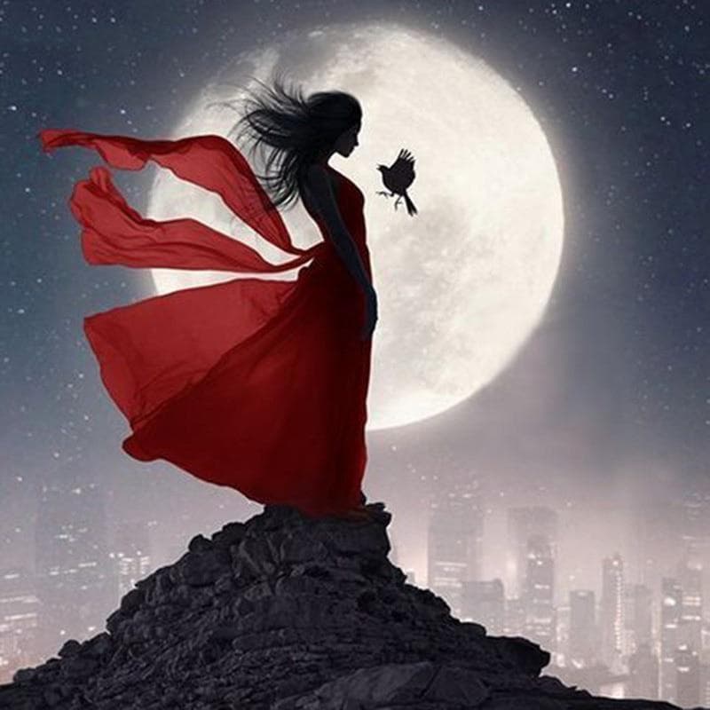Diamond Embroidery Moonlight girl Diamond Cross Stitch Crystal Sets home Decorative 30x30CM