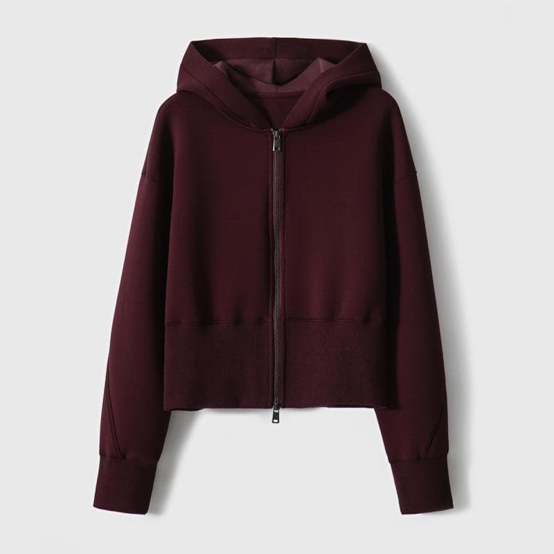 Soft Air-sensing Sweatshirt Zipper Hooded Short Jacket XXL