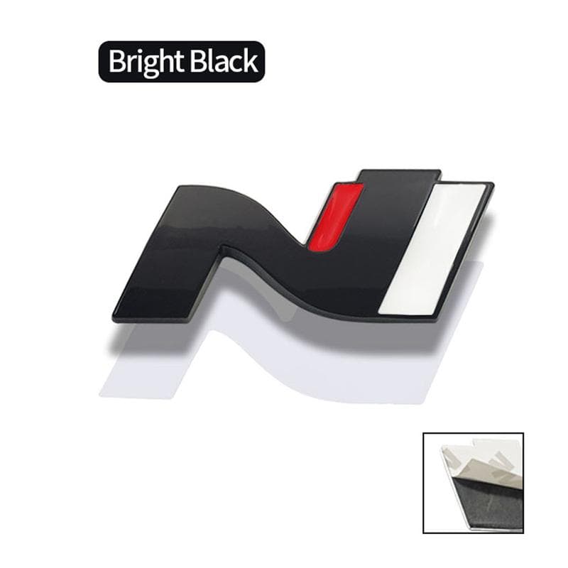 3D Metal N Emblem Grille Badge Stickers Decal For N LINE i30 i20 Sonata Accent Tucson Elantra IX35 Coolpad Azera Getz black