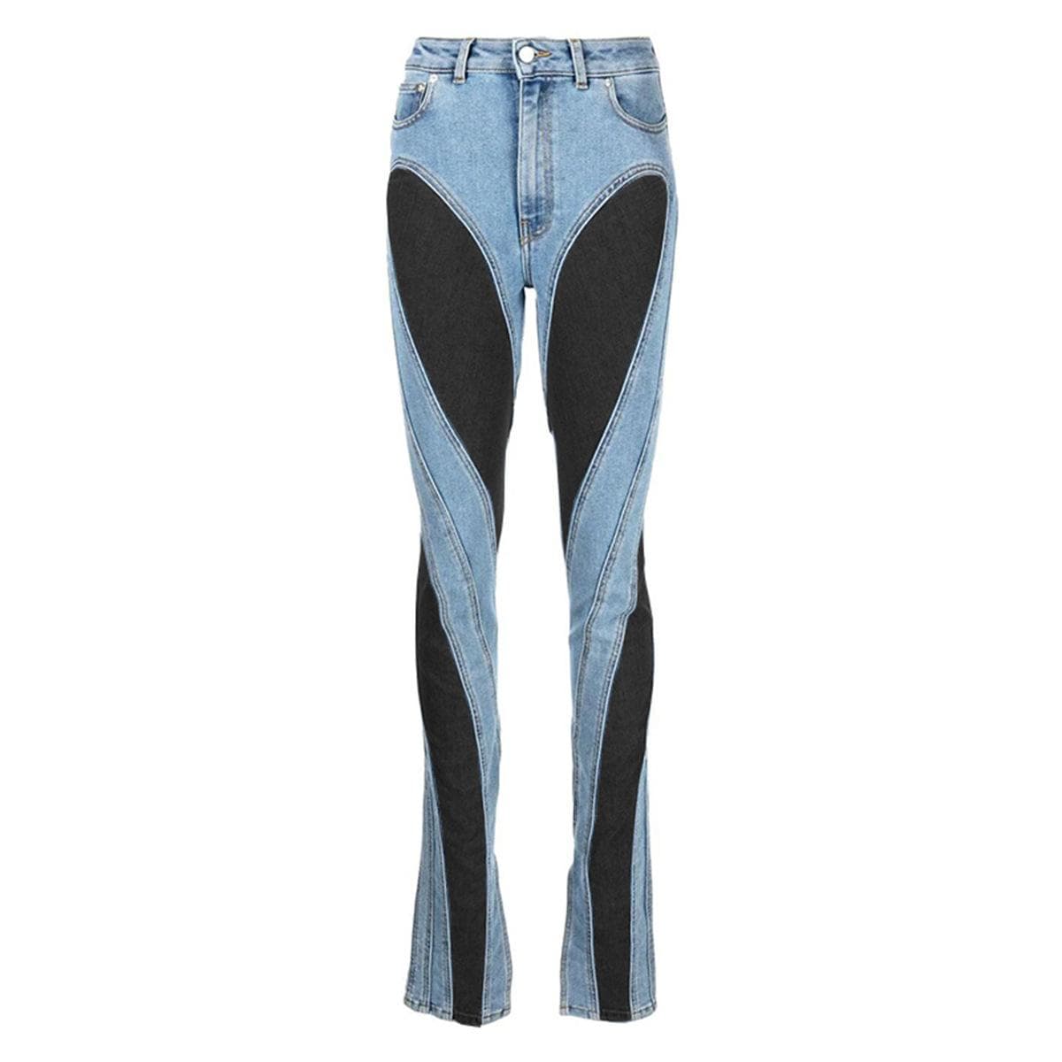 Contrast Denim Women's Sexy Girl Slimming High Waisted Pants L