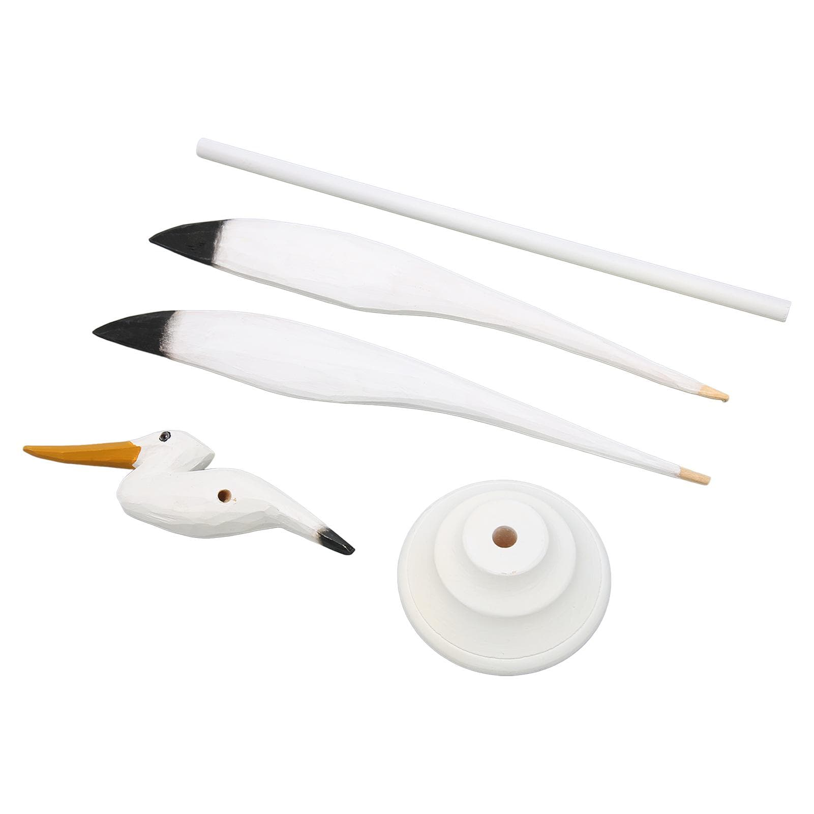 Seagull Statue White Balancing Style Durable Wood Stable Base Widely Used Seabird Figurine for