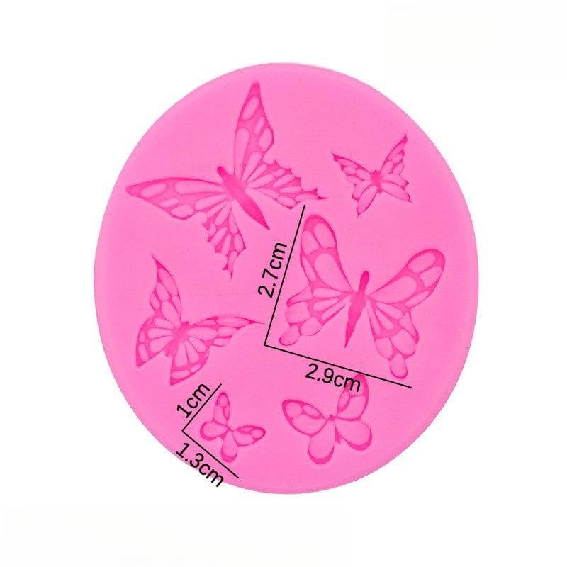 1pc Butterfly Fondant Mold,Butterfly Silicone Molds Cake Topper Decoration Gummy Mold for Chocolate Candy Sugar Craft Gum Paste Polymer Clay one-size pink