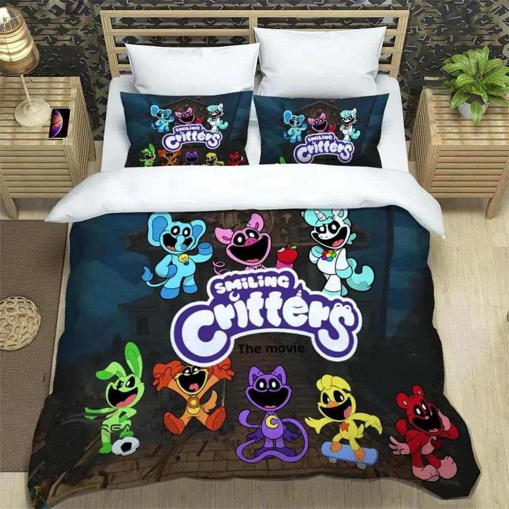 3D Cartoon S-smiling critters Bedding Sets exquisite bed supplies set duvet cover comforter set bedding set luxury birthday gift US Twin(172x218cm)