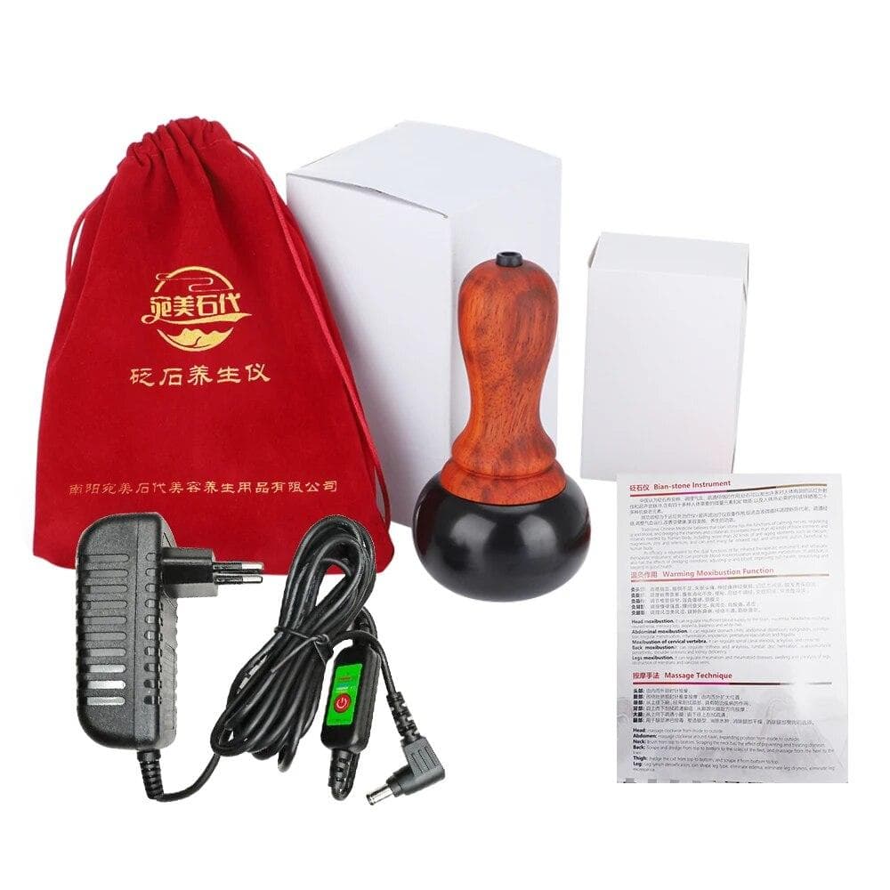 Electric Heating Bian Stone Gua Sha Massager Hot Compress Body Physiotherapy Tool Back Face Massage Warm Moxibustion Guasha Tool CN
