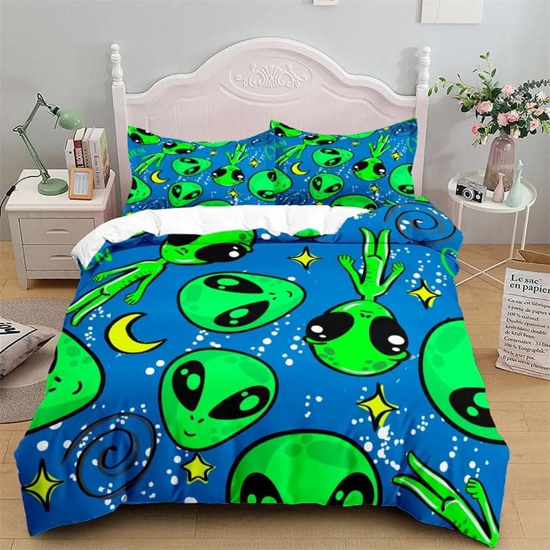 Aliens Children All Season Duvet Cover Bedding Comforter sets Soft Quilt Cover and Pillowcases Single/Double/Queen/King 135x200cm 2pcs