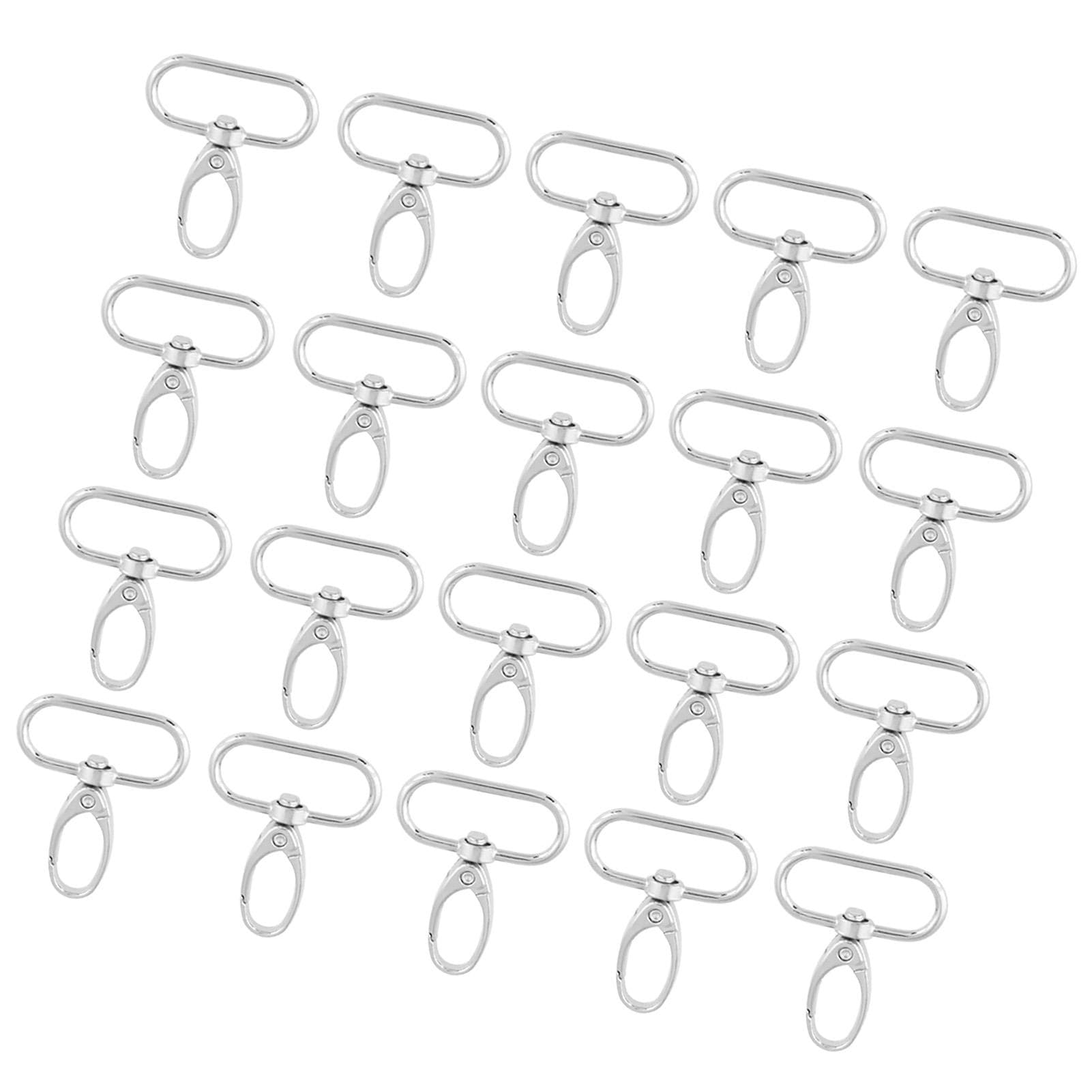 20Pcs Zinc Alloy Bag Clasps Swivel Trigger Clips Keychain Key Ring Hooks (32mm)