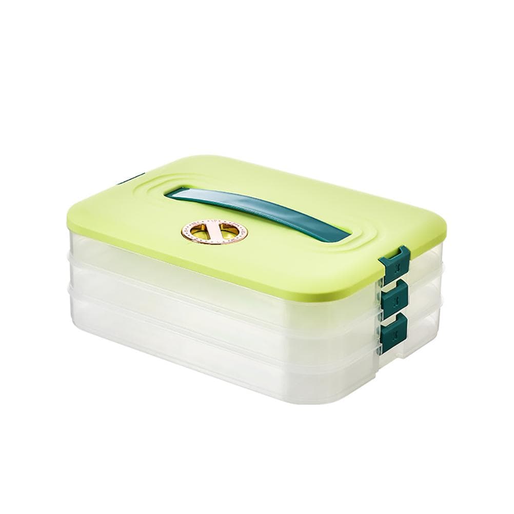 Refrigerator Food Shelf Dumpling Storage Box 3 Layered Stackable Food Storage Box Tray Container