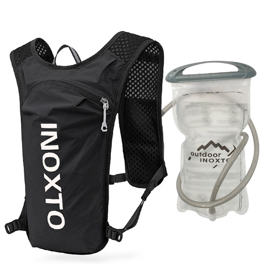 5L Running Hydration Vest Backpack Breathable Jogging Sports Backpack with 1.5L Water Bladder Black and White
