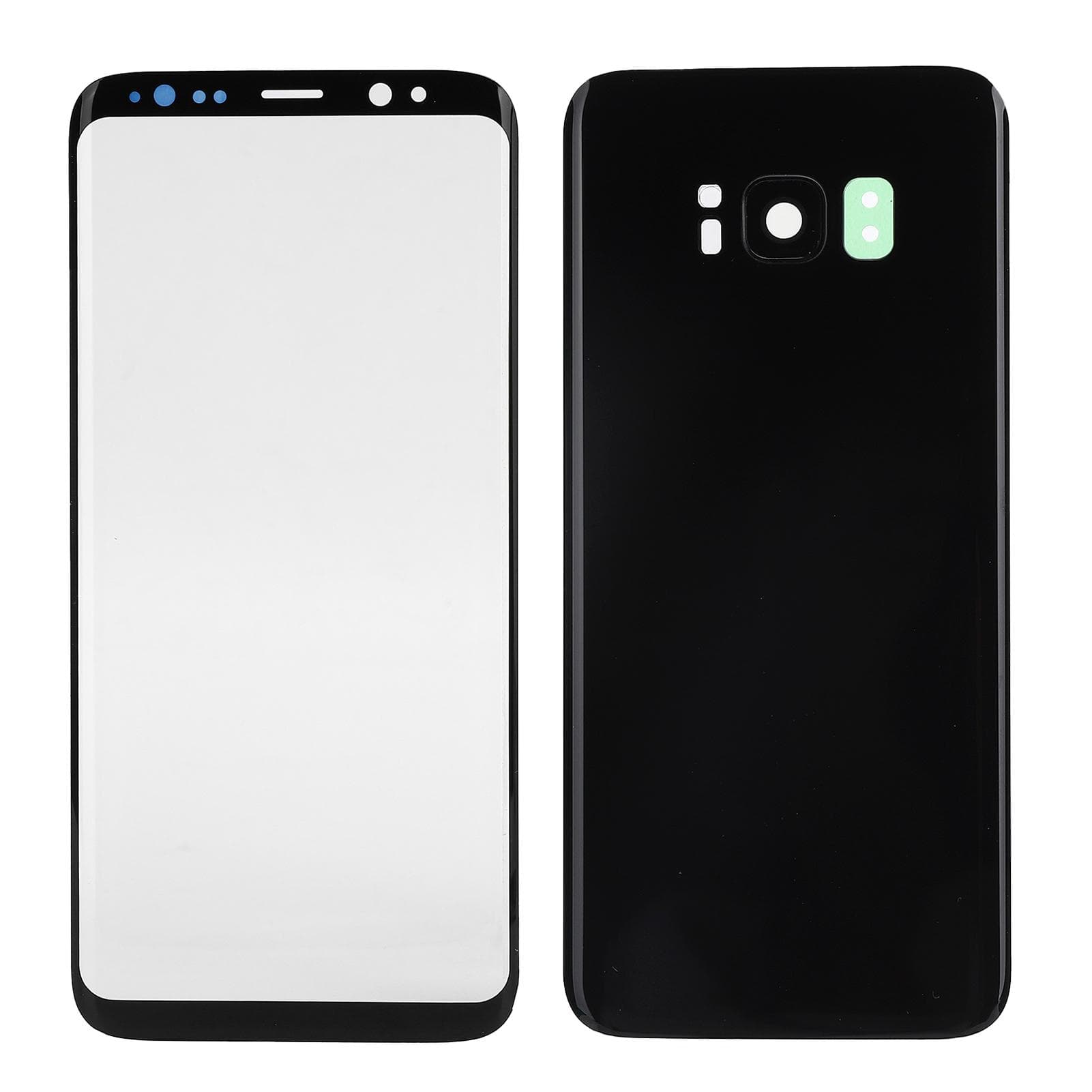 Mobile Phone Rear Back Glass Cover Front Screen Glass Lens Replacement Set for Samsung S8Purple black