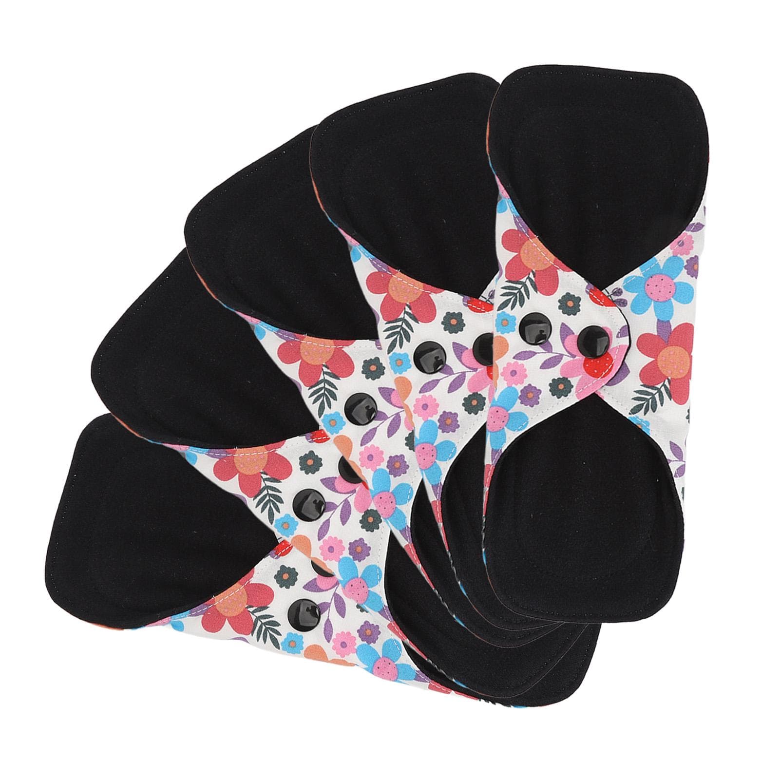 5pcs Reusable Menstrual Pads Breathable Highly Absorbent Cotton Postpartum Sanitary Pad L S(for 2-4kg)