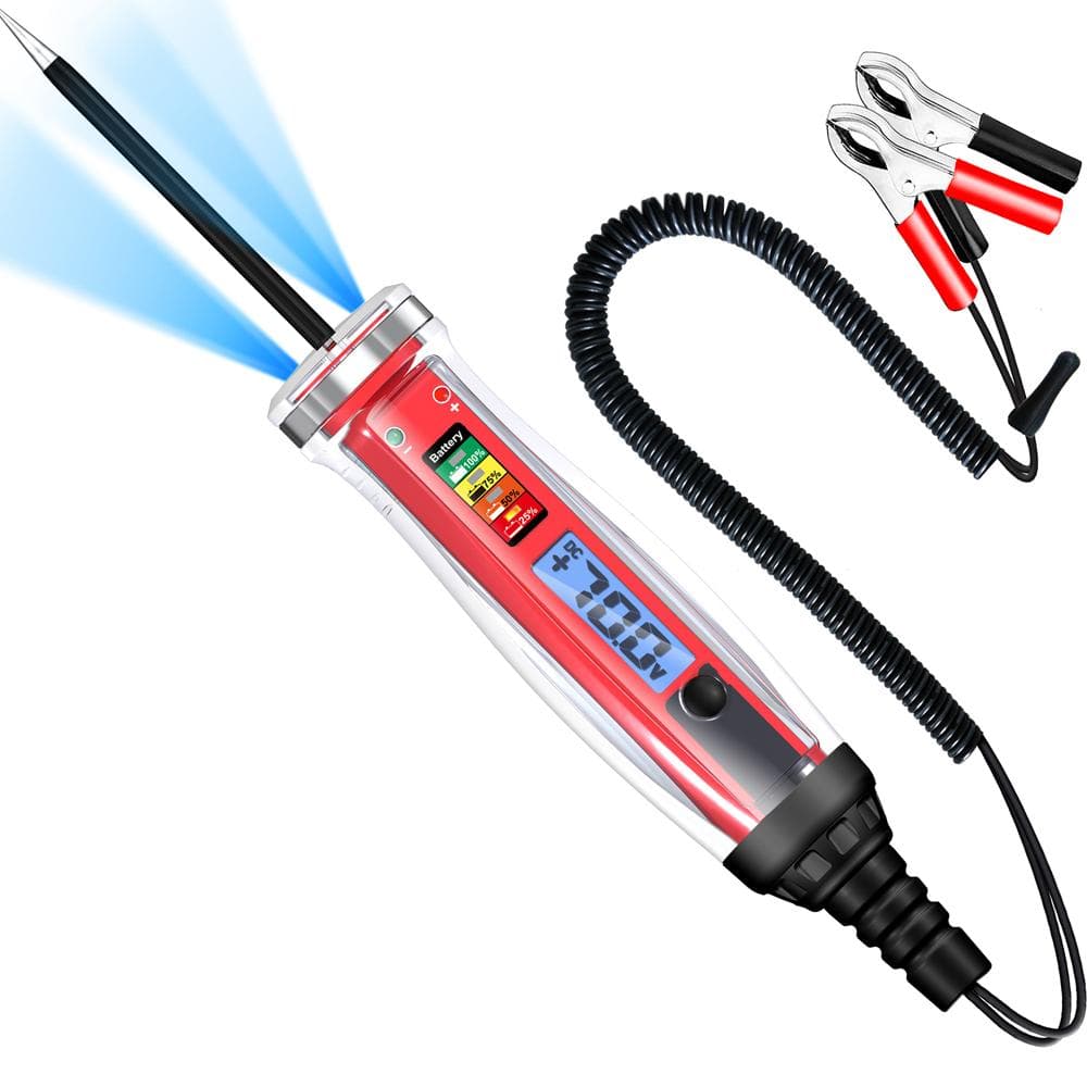 Electrical Test Pen Bipolar Automotive Wiring Tester Digital LCD Automobile Power Tester 175V Car multicolour