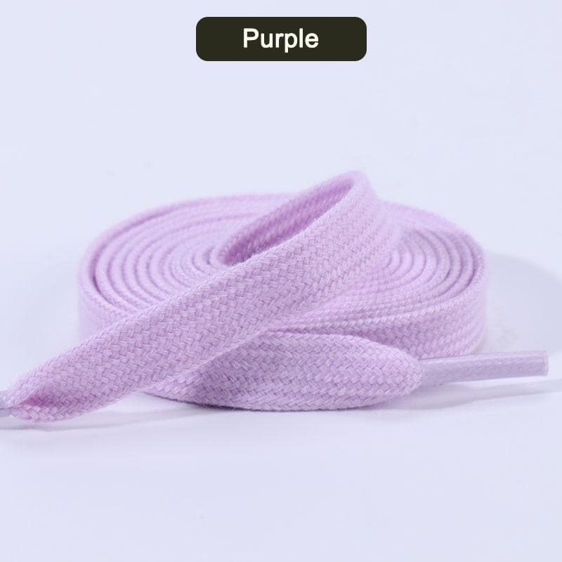 New Flat Shoelaces for Sneakers Classic Canvas Sports Shoe Laces Women Men Shoelace Solid Double Cotton Shoestrings 1 Pair 160cm purple