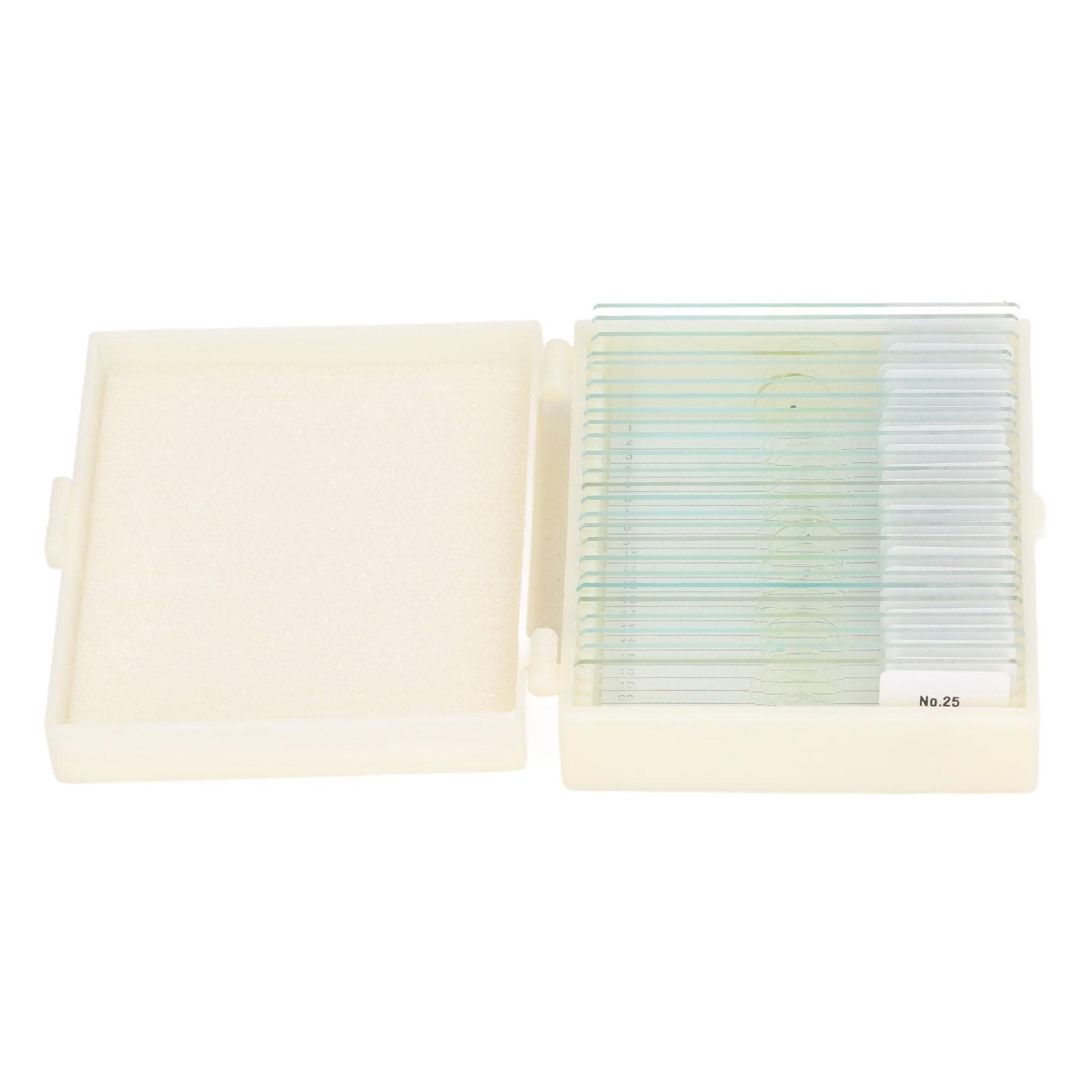 25PCS Microscope Slides Optical Glass Cover Transparent Slide Set for Algae Cell Tissue Specimen
