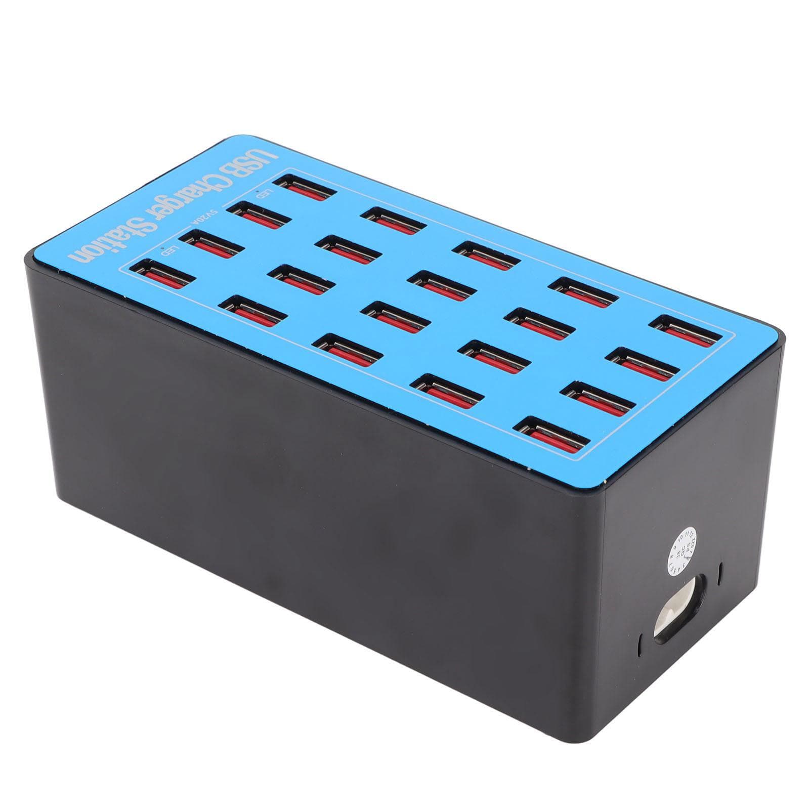AnwintkA5+ USB Fast Charger 5V 20A 100W 20 Ports USB Hub Charging Station with 50 Degree Cooling US Plug