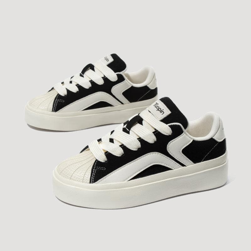 Spring New Shell Head Board Shoes Women's Small White Shoes Big Head Bread Shoes Students Casual Sports Shoes 40