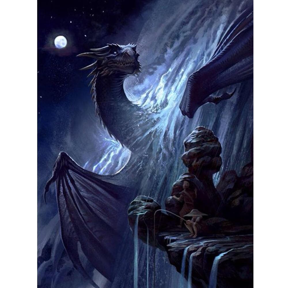 Diamond-Painting Moon Dragon Diamond Embroidery Animal Cross-Stitch Home Decor 20X30CM