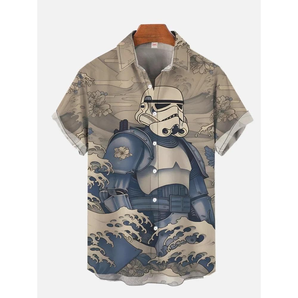 Hawaii Shirts Man New Stars-wars Shirts Men Women Clothes Tee Tops Boys Girls Tees Walker Printing Short Sleeve Shirt 3XL