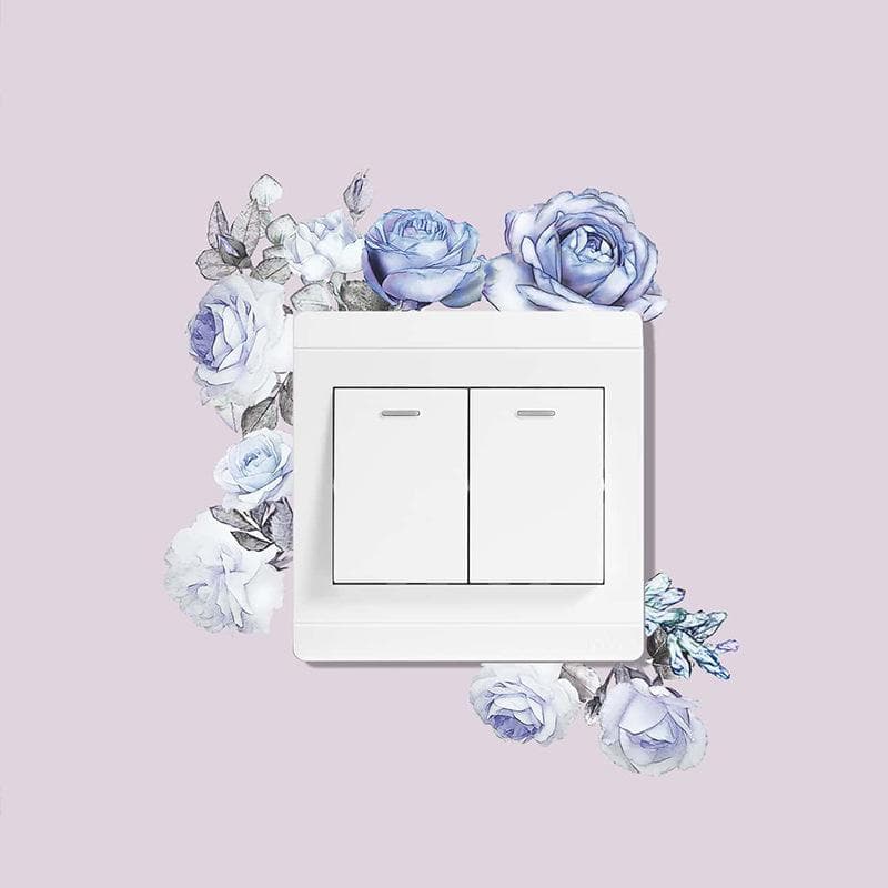Green Plants Rose Daisies Peony Flowers Leaf Switch Stickers Home Decoration Wall Stickers Self-adhesive