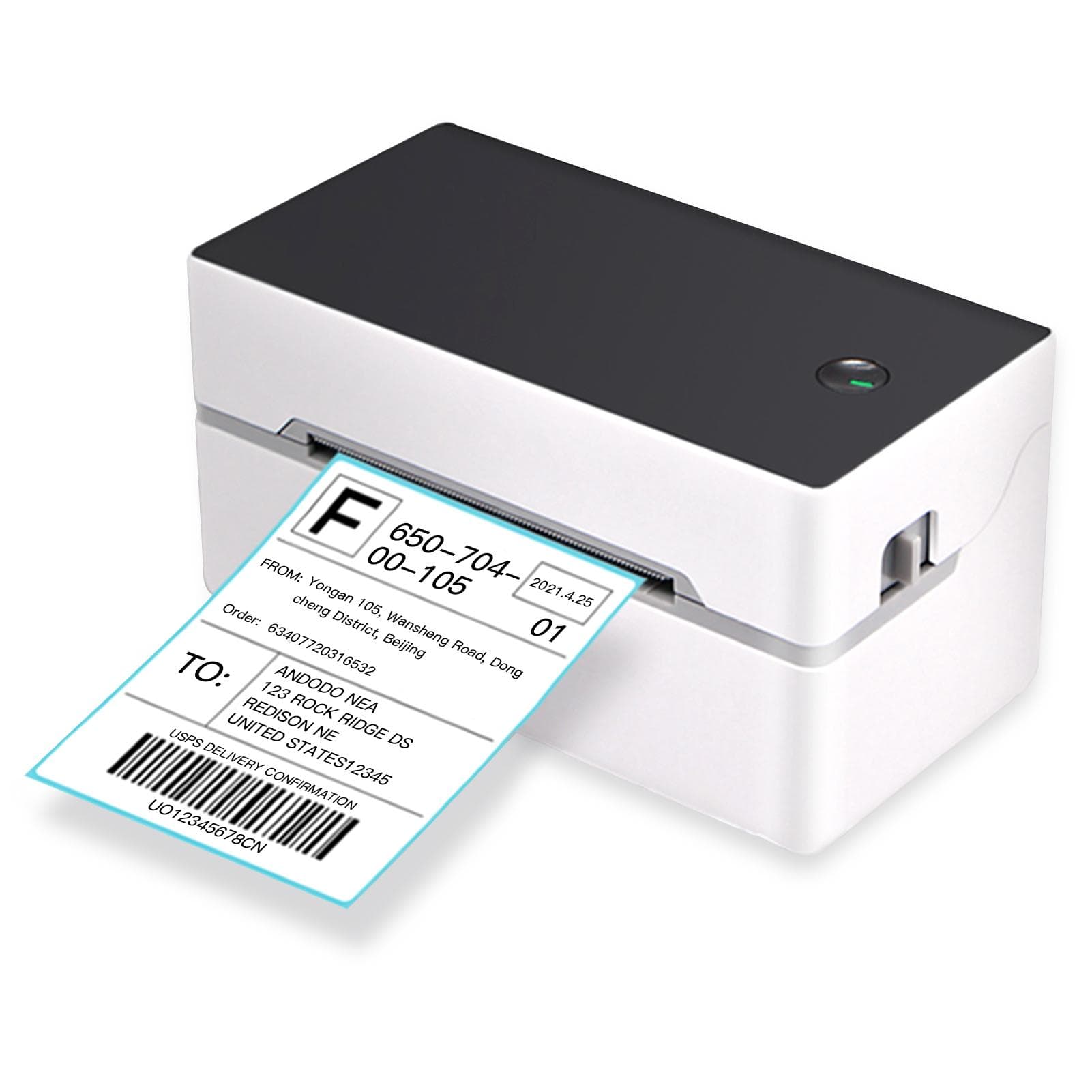 Desktop Shipping Label Printer High Speed USB + BT Direct Thermal Printer Label Maker Sticker US Plug-USB