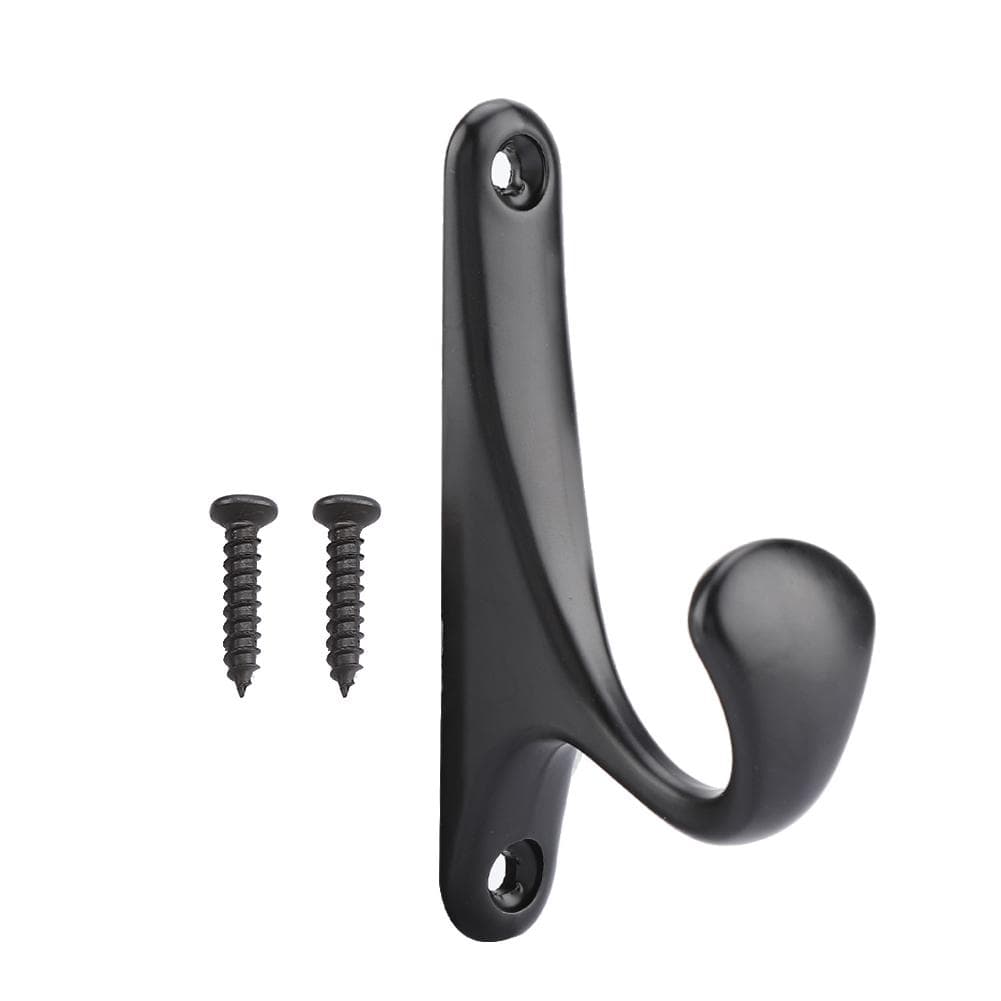 Modern Wall Mounted Coat Hook Bathroom Cloakroom Closet Clothes Rack Holder Hooks(Matte Black)