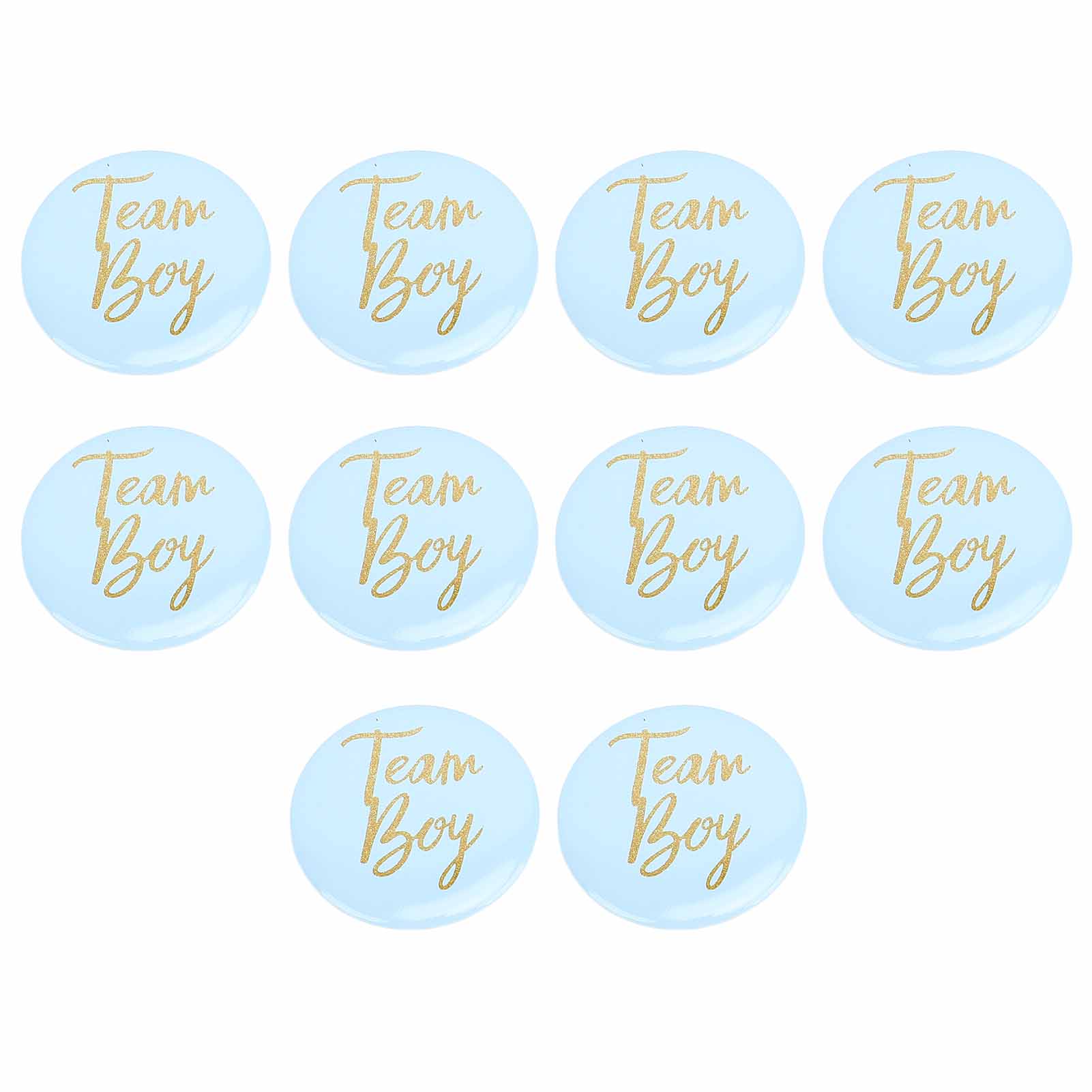 10Pcs Gender Reveal Button Pins Tinplate Baby Shower Party Favors Decoration Supplies Blue blue