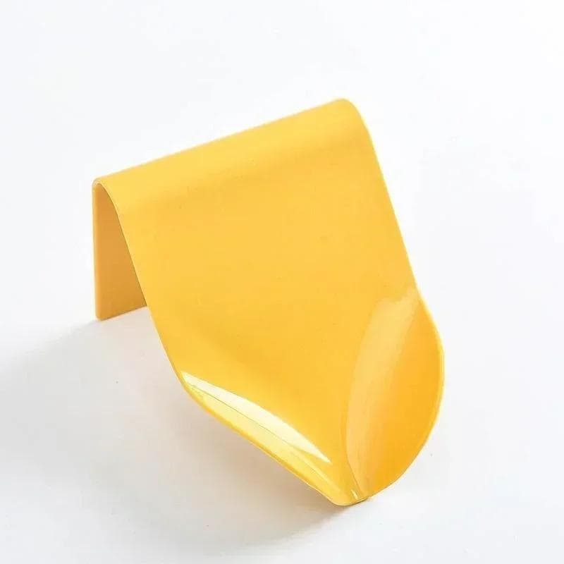 Wall Mounted Soap Holder Storage Box Self Drain Dish Adhesive Bathroom Shower yellow