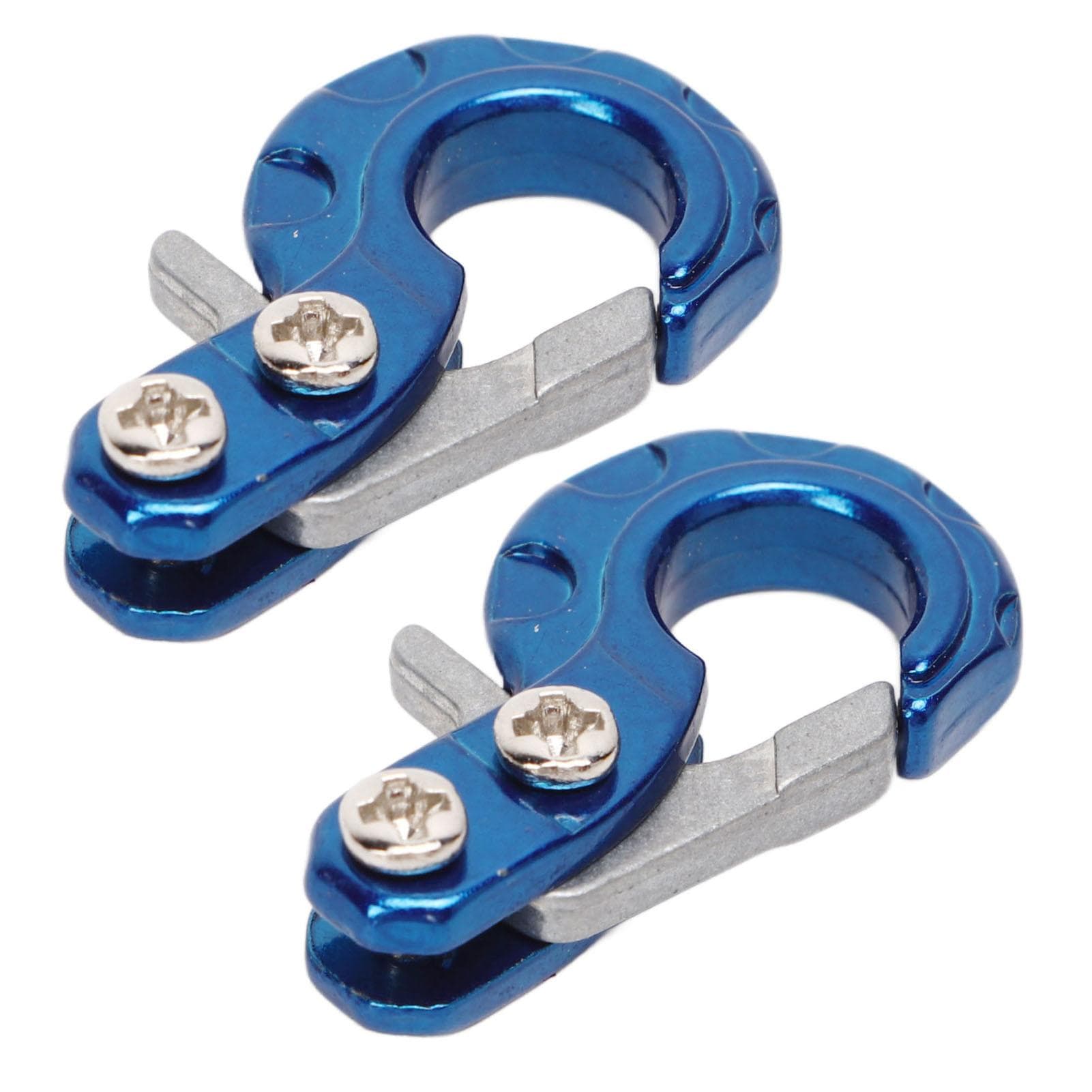 2PCS Winch Trailer Hooks Aluminum Alloy Racing Traction Rope Hook for 110 RC Climbing Car Black
