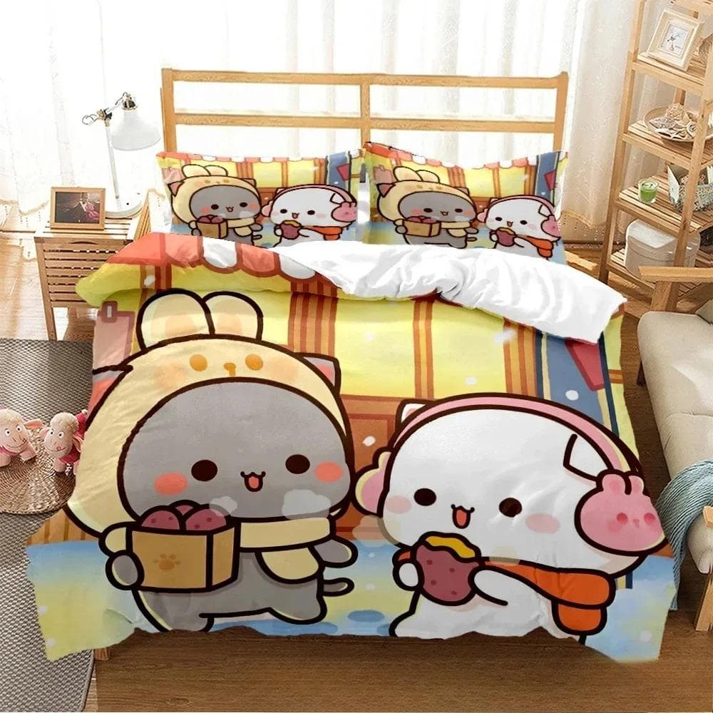 3D Print Bubu Dudu Cartoon Bear Panda Bedding Set Boys Girls Twin Queen King Size Duvet Cover Pillowcase Bed boys Adult 135x200cm 2pcs