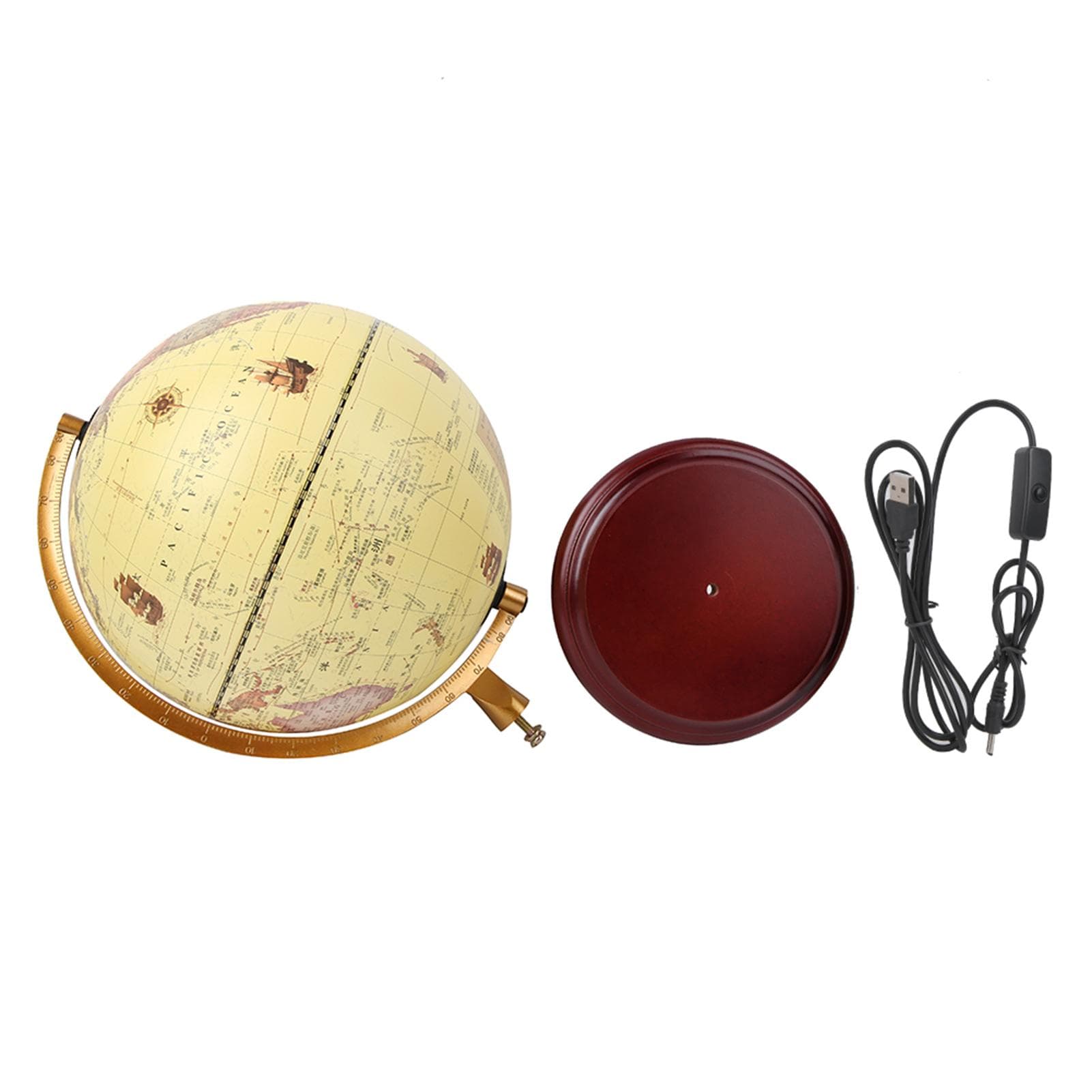 25CM 3D Antique Globe School Supplies Teaching Tool Desktop Decor Educational Toy25cm antique with