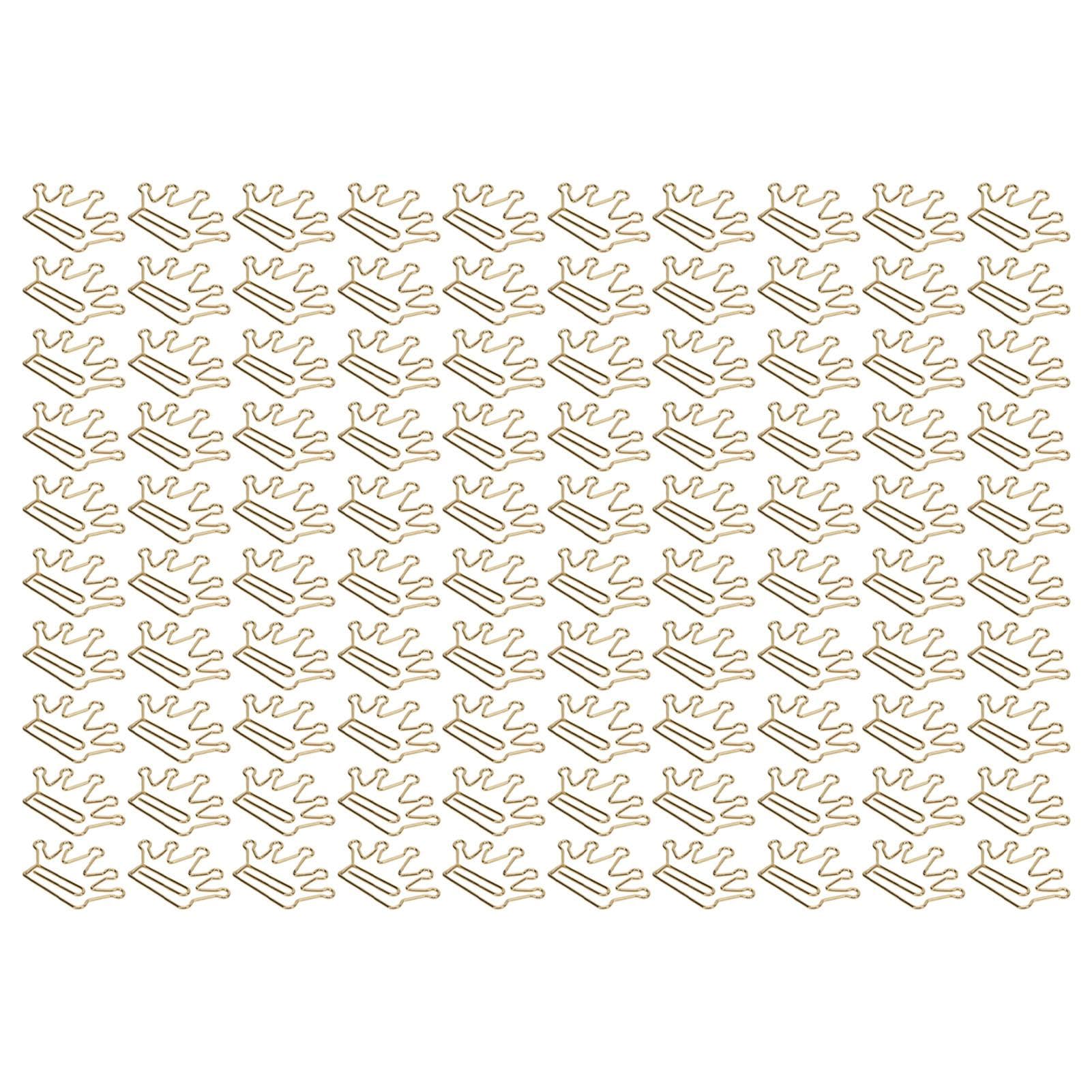 100Pcs Cute Planner Clips Innovative Design Anti Rust Electroplating Process Gold Paper Clips for
