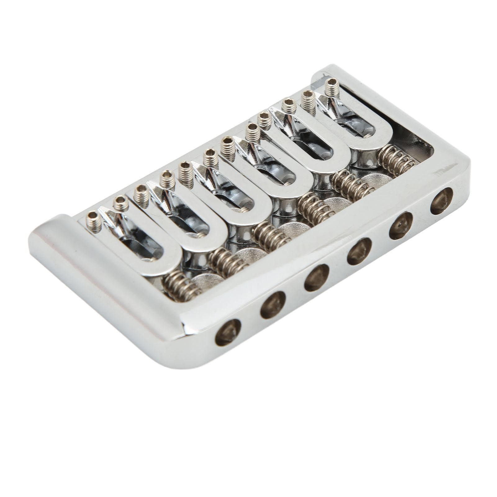 76mm Fixed Hardtail Guitar Bridge U Shaped String Spacing Roller Bridge Saddle for Electric silver