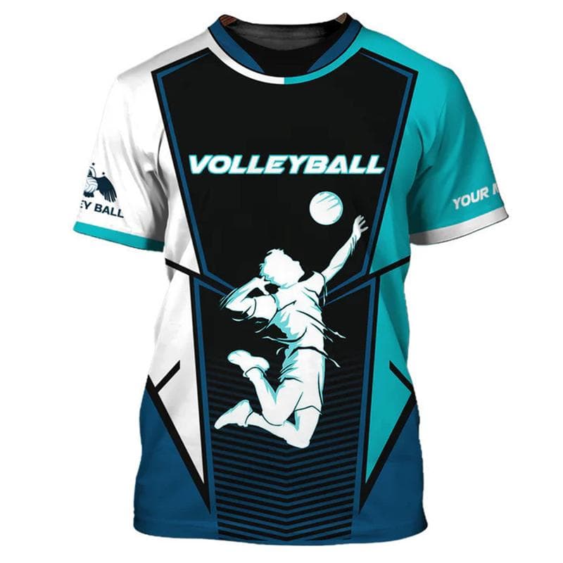 volleyball uniform personalized customization name unisex 3D print men's T-shirt fashion shirt athlete quick drying clothes L