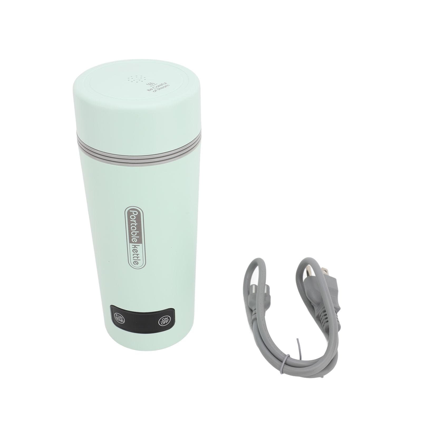 Travel Electric Kettle 304 Stainless Steel Temperature Control 350ml 300W Portable Water Heater Light Green