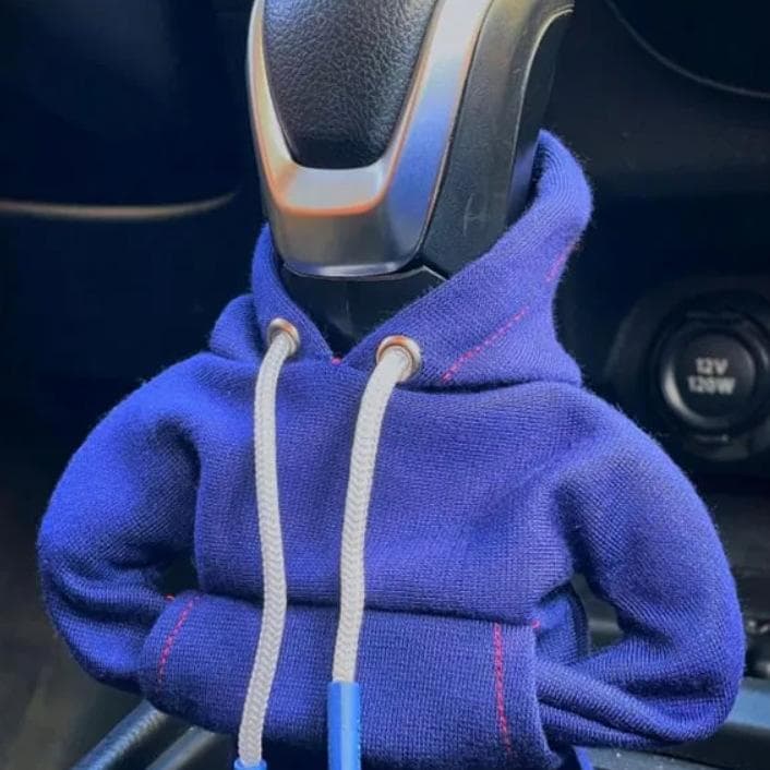 Hoodie Car Gear Shift Cover Fashion Gearshift Hoodie Car Gear Shift Knob Cover Manual Handle Gear Sweatshirt Change Lever Cover blue