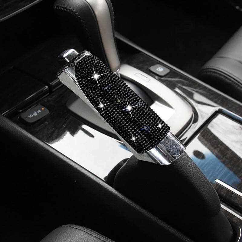 Universal Car Handbrake Covers Anti-slip  Auto Gear Shift Collars Diamond Car Bling Accessories Interior Decor black