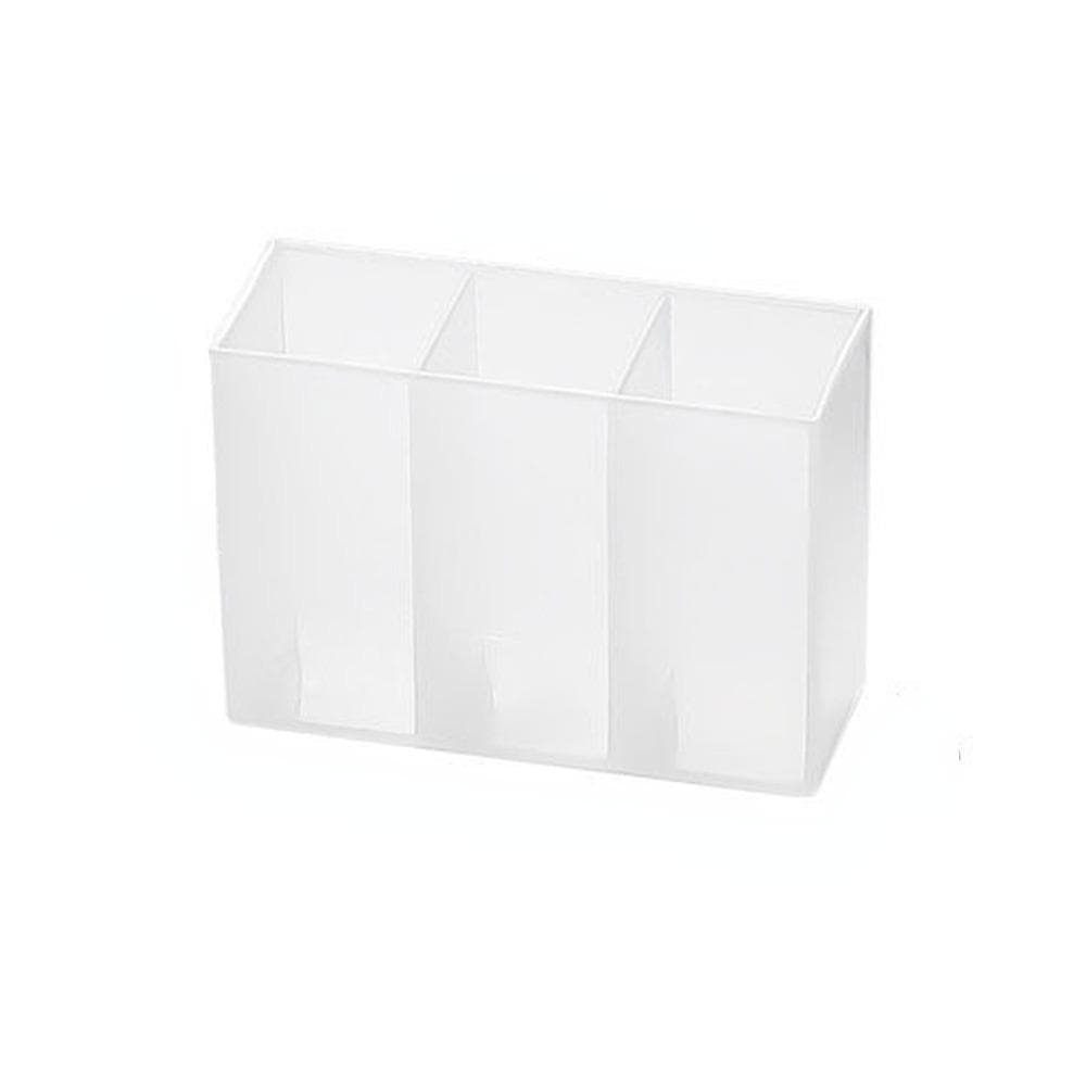 Wall Mounted 3Grids Organizer Mirror Cabinet Self-adhesive Small Objects Storage Box Eyebrow Pencil Lipstick Lip Glaze Organizer white