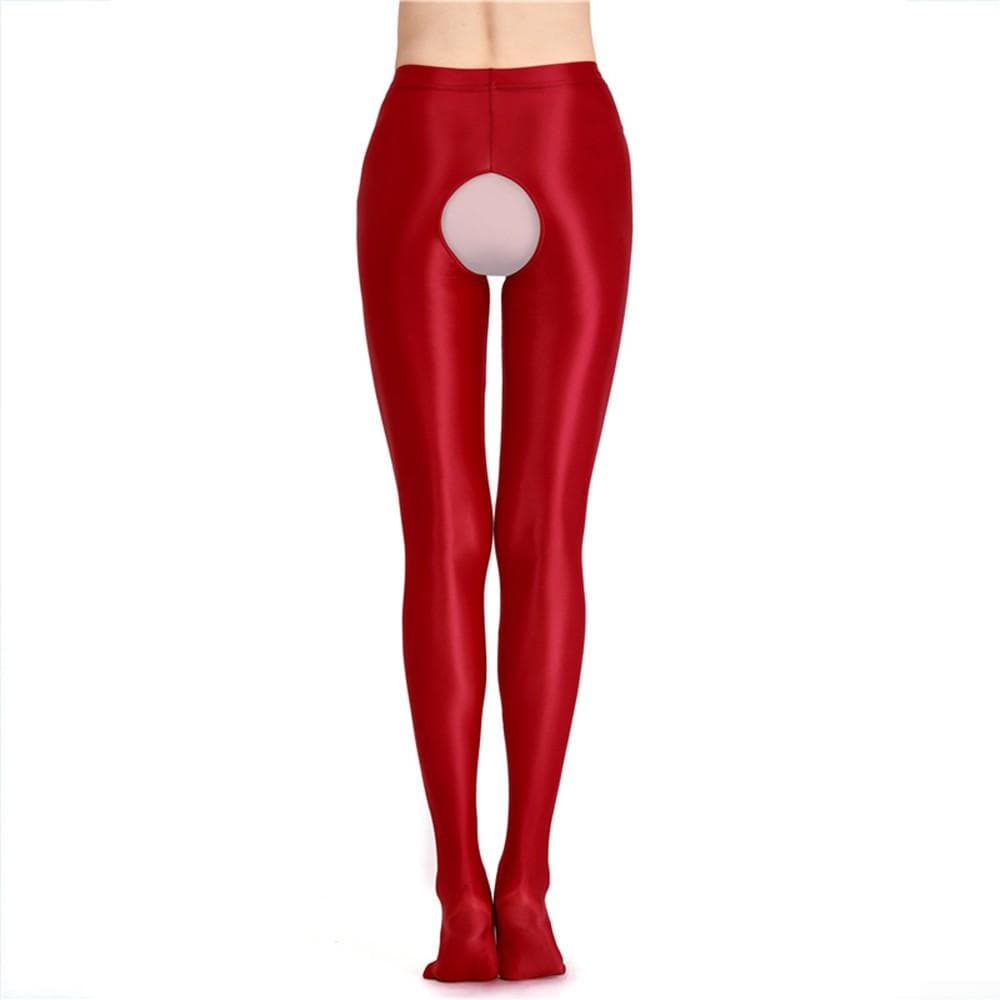 Womens Pantyhose Stockings Crotchless Glossy High Waist M-XL L
