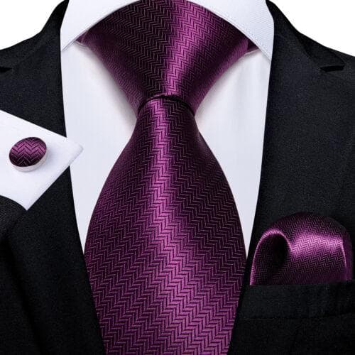 DiBanGu Mens Silk Necktie Set Striped Paisley Solid Tie Pocket Square Cufflinks N-7369
