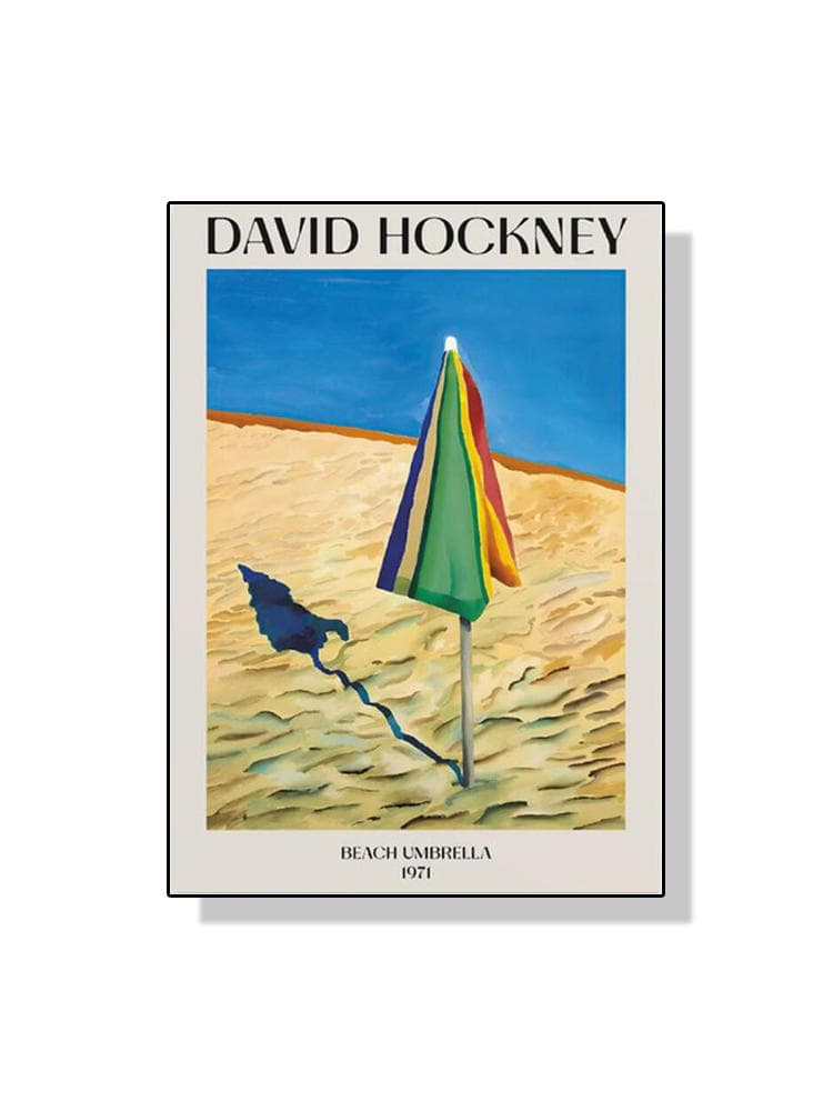David Hockney Artwork Exhibition Poster Canvas Painting Abstract Pool Deckchairs Wall Art For Living Room Home Decoration 70x100cm No Fram