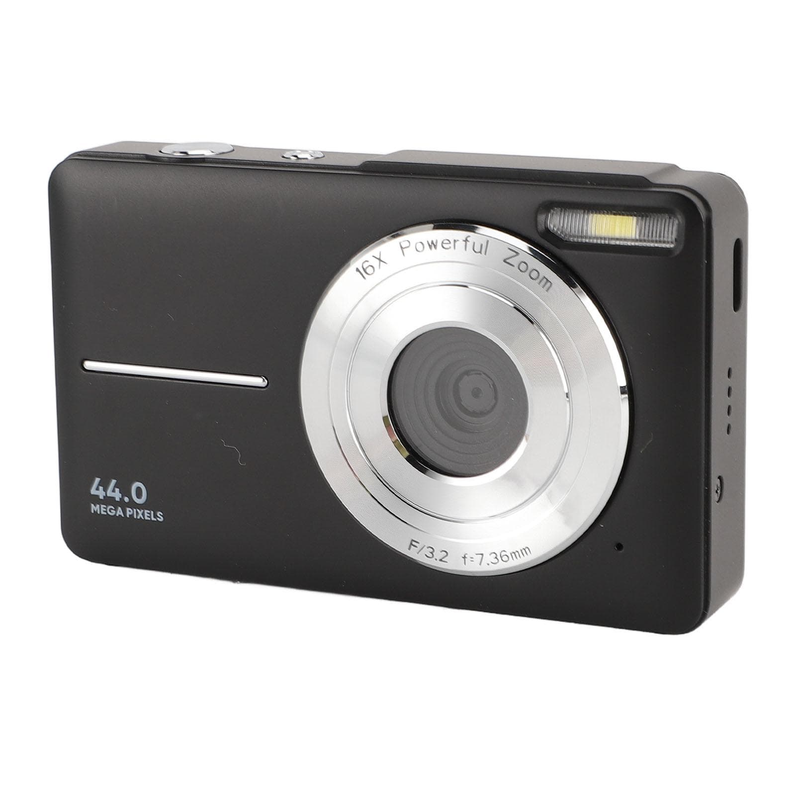 Digital Camera 44MP 1080P FHD 16X Zoom 2.4 Inch Color Screen Compact Small Camera for Kids Teens black